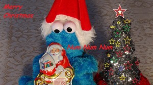 cookie monster santa